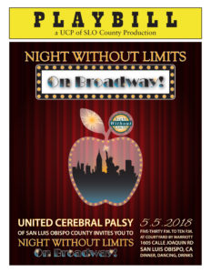 Flyer for UCP's 2018 Night Without Limits - On Broadway