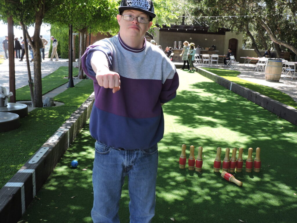 A UCP Member giving the fist bump hand signal at a Leisure Club