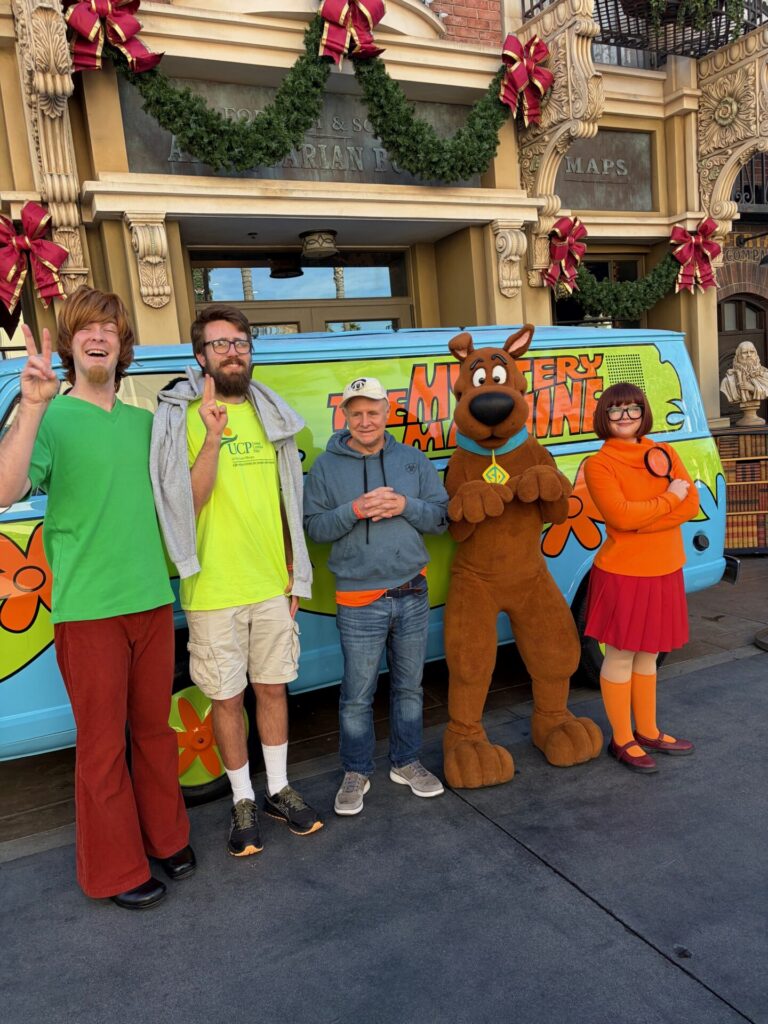 UCP+ members hanging out with Scooby Doo at our Universal Studios CIP Tour